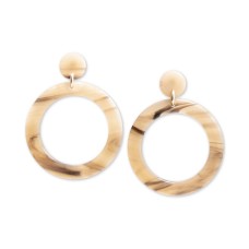 Zenzii Gold-Tone Acetate Tortoise Shell-Look Drop Earrings, Beige