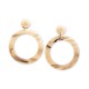  Gold-Tone Acetate Tortoise Shell-Look Drop Earrings, Beige