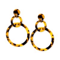 ZENZII Linked Circle Acetate Drop Earrings, Beige
