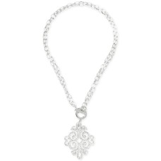 ZENZII Silver-Tone & Glitter Resin Pendant Necklace (36)