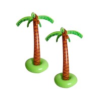 5.5 ft/66″ Large Inflatable Palm Tree for Poolside Decor, Decoration for Tropical, Hawaiian and Aloha Themed Birthday and Poolside Parties, Luau Pool Side Party Decorations, 2 Pack