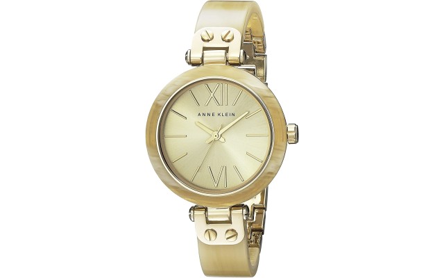  Women’s 109652CHHN Gold-Tone Horn Plastic Bezel and Bangle Bracelet Watch