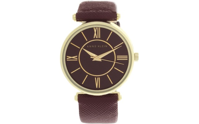  Womens Maroon Tone Dial Maroon Leather Strap Watch AK/2114BYBY