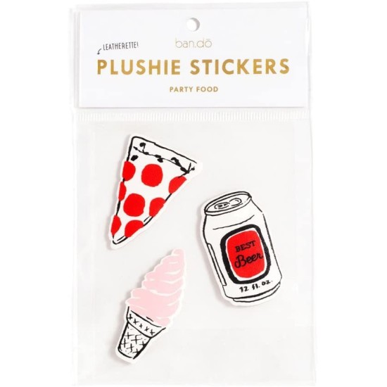  Leatherette Plushie Stickers (Party Food)
