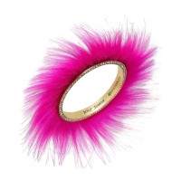Betsey Johnson xox Trolls Faux-fur Bangle Bracelet – Pink