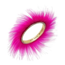 Betsey Johnson xox Trolls Faux-fur Bangle Bracelet – Pink