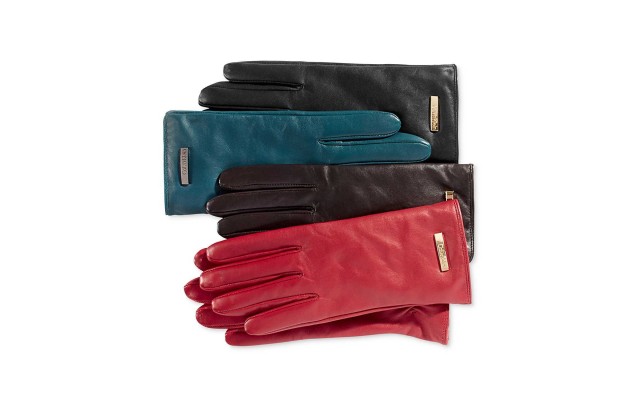  Leather Gloves, Red, Small