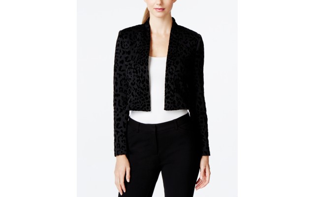  Long-Sleeve Bolero Shrug (Black, Medium)