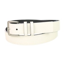 Calvin Klein Womens Logo Belt, Off-White, Large