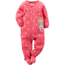 Carter’s Little Girls Monkey Micro-Fleece Sleeper (Pink Polka Dot Monkey, 3T)