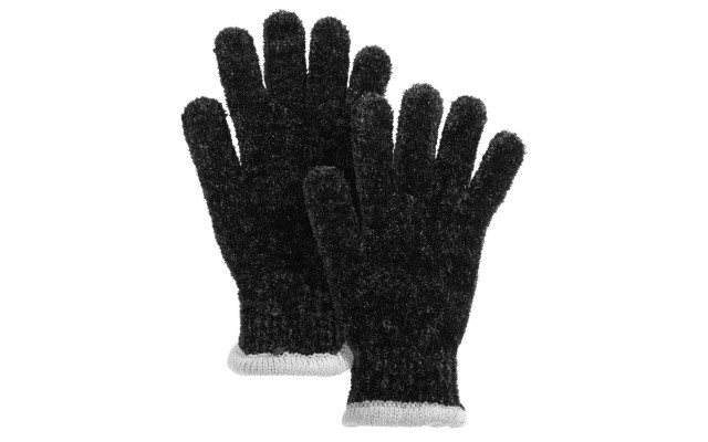  Women’s Chenille Knit Gloves, Black