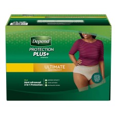 Depend Protection Plus Ultimate Underwear for WomenMost Advanced 3-in-1 ProtectionLarge - 84 Count