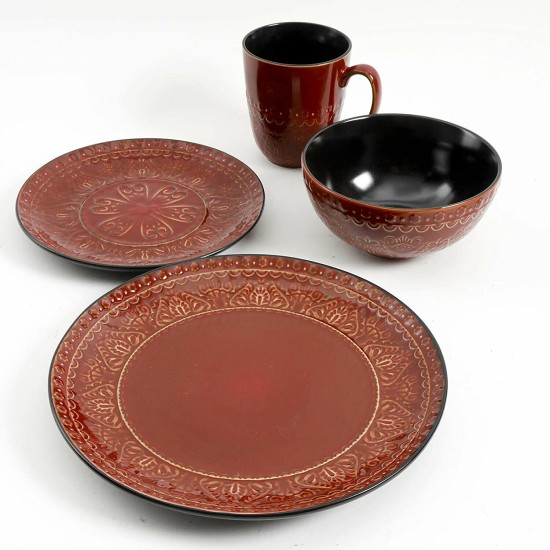  Milanto Durable Stoneware Glazed 16 Piece Dinnerware Set