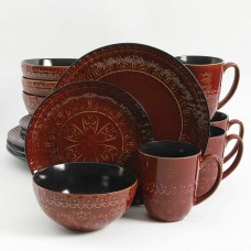 Gibson Elite Milanto Durable Stoneware Glazed 16 Piece Dinnerware Set