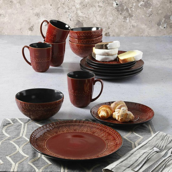 Milanto Durable Stoneware Glazed 16 Piece Dinnerware Set