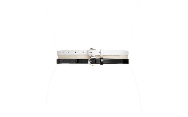 2-for-1 Patent Belts (Black/White, L)