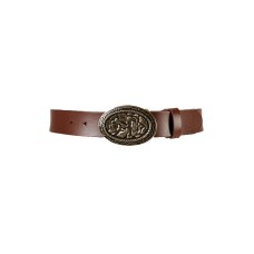 INC International Concepts Womens Faux Leather Rose Plaque Belt (Brown, Large)