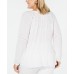 Inc Womens White Grommet Lace Boho Peasant Top Blouse, White, 0X