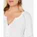Inc Womens White Grommet Lace Boho Peasant Top Blouse, White, 0X