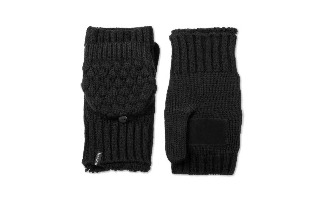  Signature Women’s Flip Top Mittens with Palm Patch (Black)