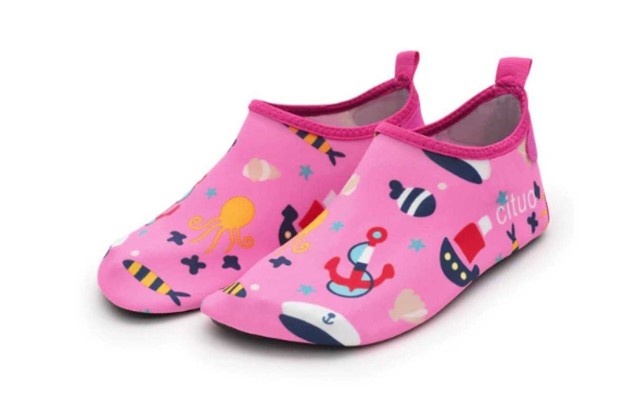 Kids Summer Non-Slip Lightweight Swim Water Shoes, Aqua Socks, Pool & Beach Walking Shoes for Toddlers, Kids, Boys and Girls, Sailor Girl, Toddler 7.5/8