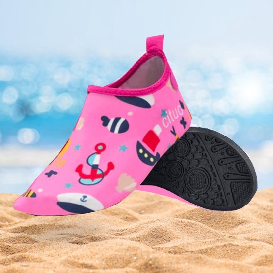 Kids Summer Non-Slip Lightweight Swim Water Shoes, Aqua Socks, Pool & Beach Walking Shoes for Toddlers, Kids, Boys and Girls, Sailor Girl, Little Kid 1/2