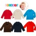 Boys Solid Cargo Polo Peruvian Cotton T-Shirt – Long Sleeve, Polo Neck With 3 Buttons, Auburn, 8