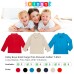  Boys Solid Cargo Polo Peruvian Cotton T-Shirt – Long Sleeve, Polo Neck With 3 Buttons, brick, 2