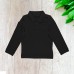  Boys Solid Cargo Polo Peruvian Cotton T-Shirt – Long Sleeve, Polo Neck With 3 Buttons, Black, 2