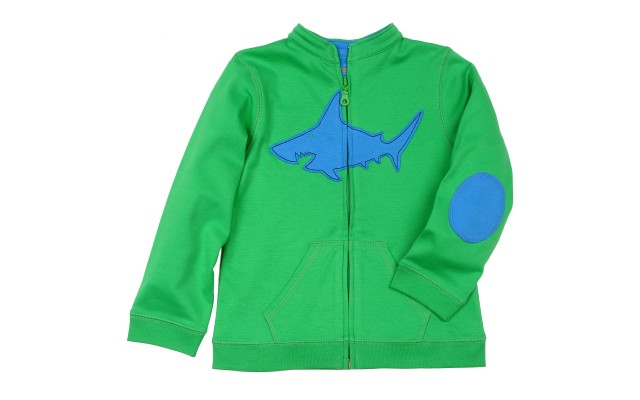  Boys Striped Peruvian Cotton Pullover Hoodie – Long Sleeve, Crewneck With 3 Buttons, Apple, 5