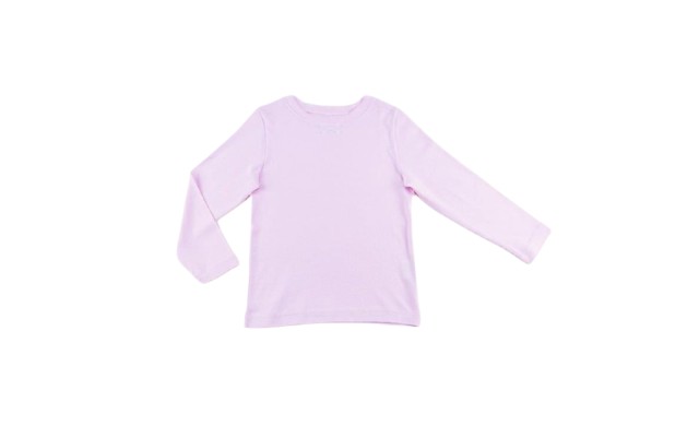  Girls Flowers Graphic Printed Peruvian Cotton T-Shirt – Long Sleeve, Frill Crewneck, Pink Frost, 8