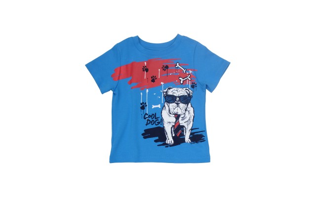  Toddler Baby Boys Tiger, Compass Graphic Printed Peruvian Cotton Short Sleeve T-Shirt for 2, 3, 4, 5, 6, 8 Years, Cobalt, 2