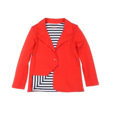 Kleverkids Toddler Girls Polka Dots Blazer Jacket  – Notched Lapel, Two Button Closures