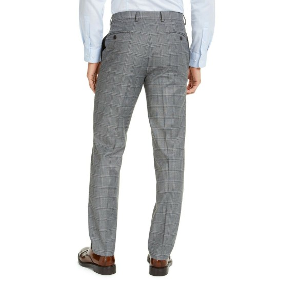  Mens Glen Plaid Business Dress Pants (Gray), Gray, 40X32