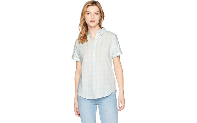 Levi’s Women’s Sadie Short-Sleeve Shirt (Bufflehead Snow White,M)