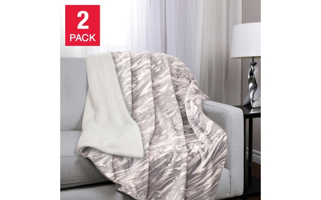  Ultimate Faux Fur Throw Ultra Soft 2-pack, Gray