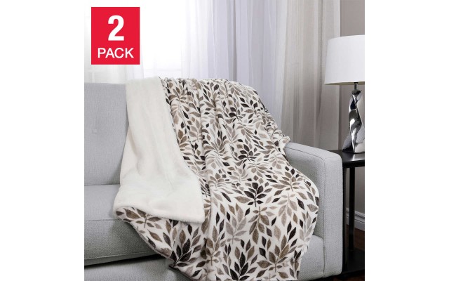  Ultimate Faux Fur Throw Ultra Soft 2-pack, Tan