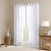 Madison Park Averil Sheer Burnout Bird Grommet Curtain Panel (White, 50×63)