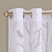 Madison Park Averil Sheer Burnout Bird Grommet Curtain Panel (White, 50×63)