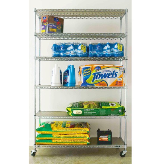 Member’s Mark 6-Tier NSF Steel Wire Shelving, 47.5″ x 18″ x 72″