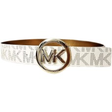 Michael Kors Belt Reversible Print Logo Vanilla/Cognac Two-tone Logo Buckle