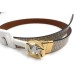  Belt Reversible Print Logo Vanilla/Cognac Two-tone Logo Buckle, VANILLA/COGNAC, Small