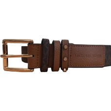 Michael Kors Women’s Gold Tone Buckle With Studs (Chocolate, Small)