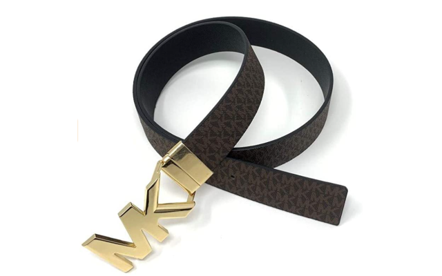  Women's Mk Logo Reversible Belt, Brown/Black, Large