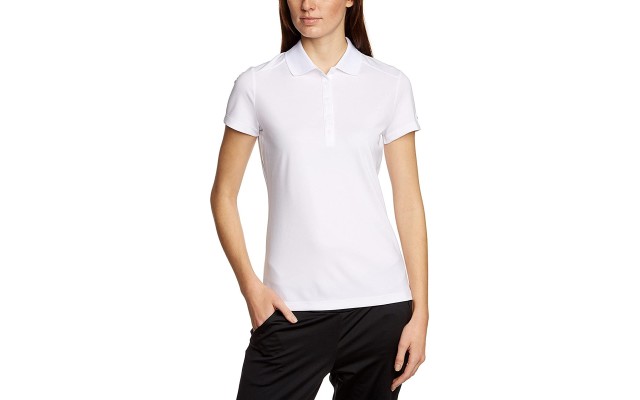  Women’s Victory Short Sleeve Polo Shirt (White, Medium)