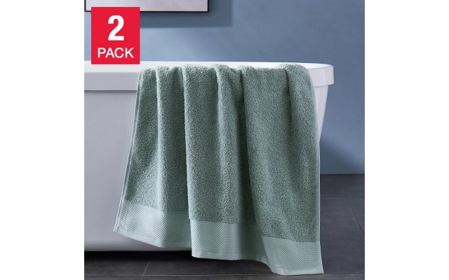  Cotton Bath Towel, 2-pack, Green