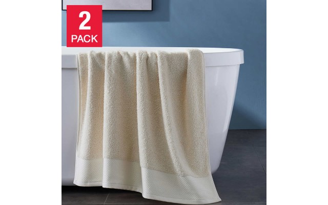  Cotton Bath Towel, 2-pack, Ivory