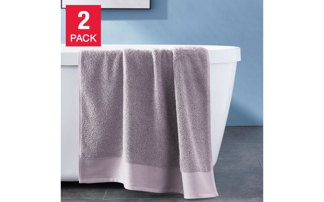  Cotton Bath Towel, 2-pack, Purple