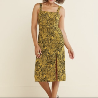 Sanctuary Georgina Mustard Python Sundress (Yellow, Small)