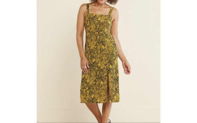  Georgina Mustard Python Sundress (Yellow, Small)